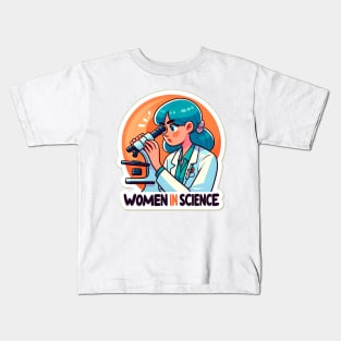 Empowering Women in Science Illustration Kids T-Shirt